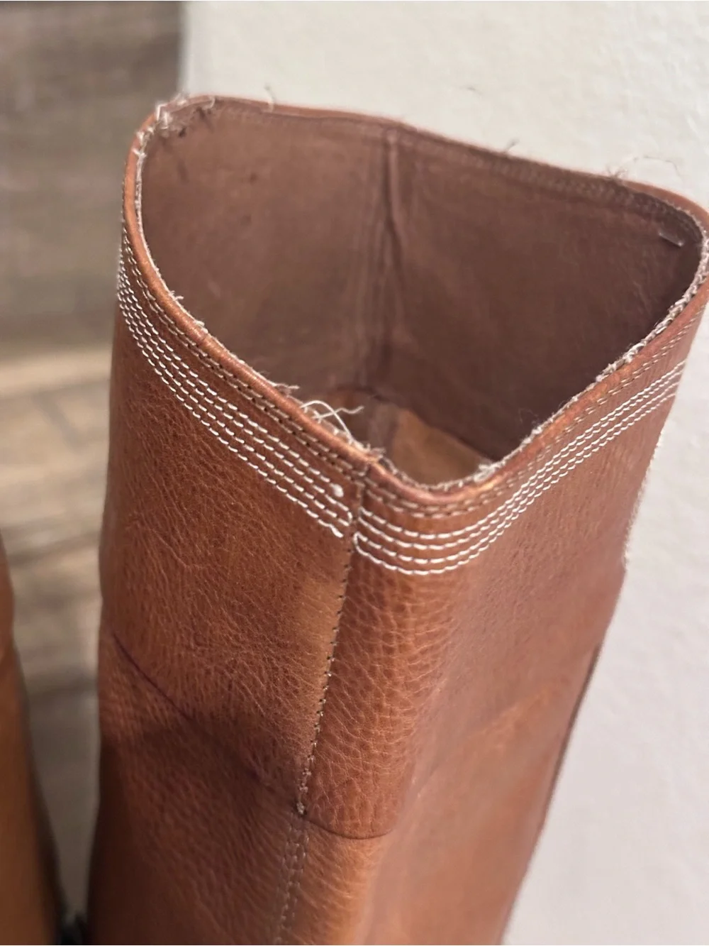 Donald J. Pliner Tall Leather Riding Boots in Cognac Brown